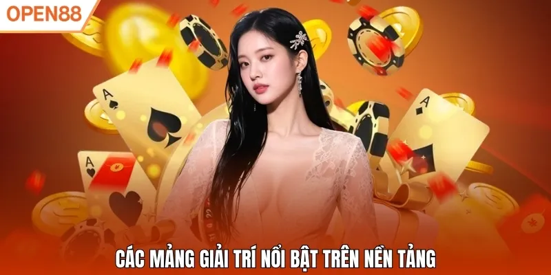 Các mảng giải trí nổi bật trên nền tảng